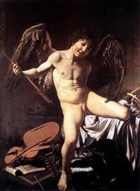 Michelangelo Merisi da Caravaggio: Amor Vincit Omnia / Amor besiegt alles. Entstanden 1602-1603